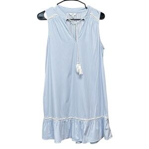 Crown & Ivy Light Blue and White Striped Dress Women’s Size Medium